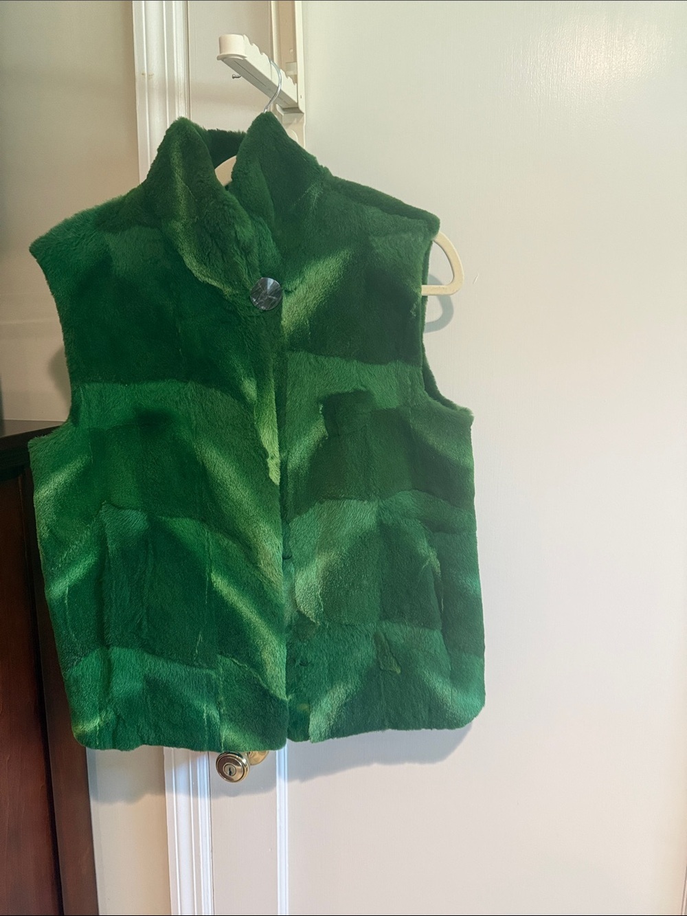 Emerald Green Cayote Fur Vest